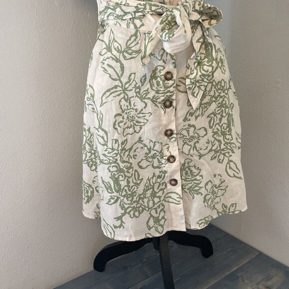 Free People Thing Called Love Ivory Green Mini Dress - Size 2 (V6) - Picture 4 of 14